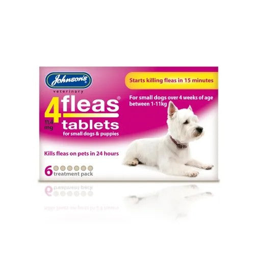 Johnsons 4Fleas Tablets Small Dog Treatment VMD