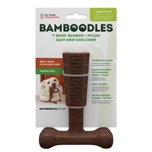 Bamboodle Dog T Bone Chew Beef