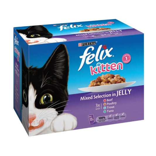 Felix Kitten Pouch Mixed Beef Selection In Jelly